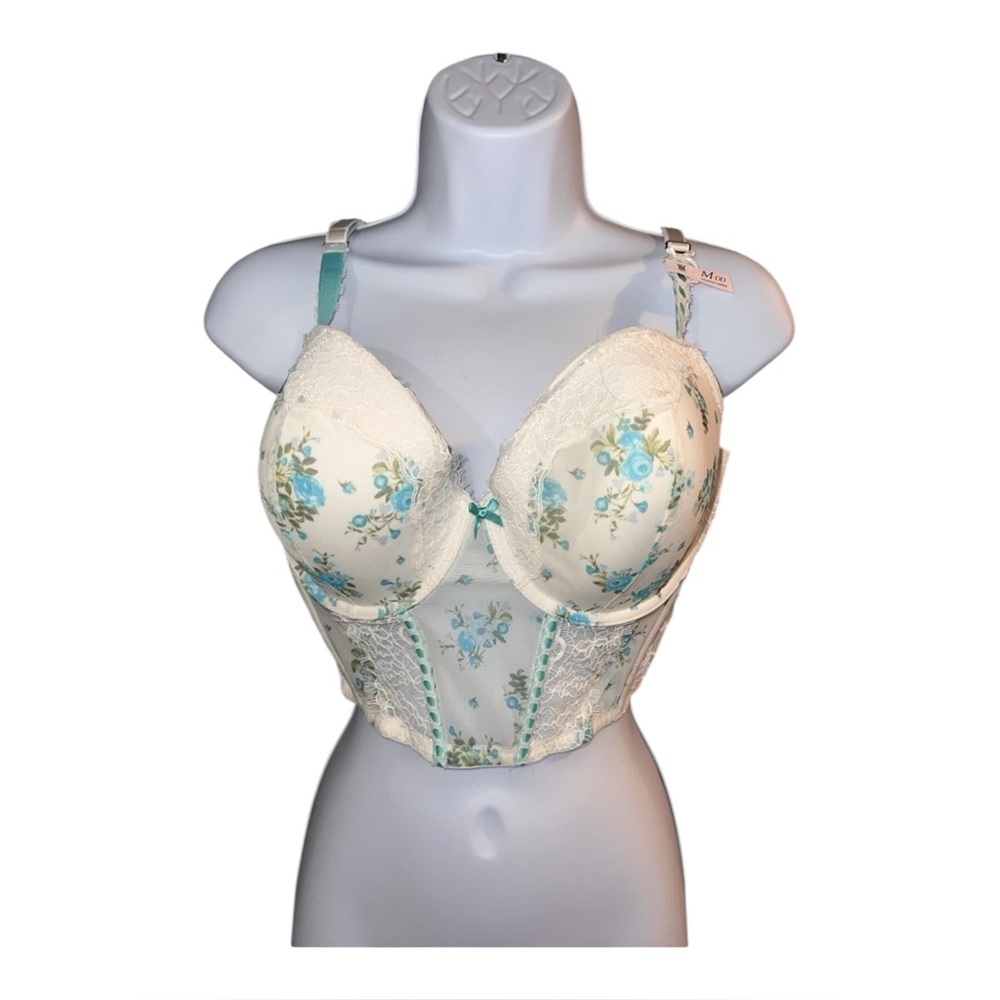 Victoria's Secret Dream Angels Lightly Lined Lace Ribbon-Slot Corset Medium NWT